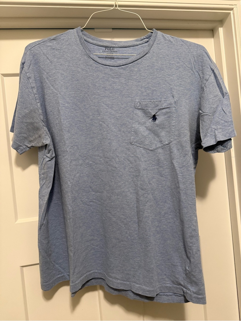Polo by Ralph Lauren Light Blue Crew Neck Pocket Tee